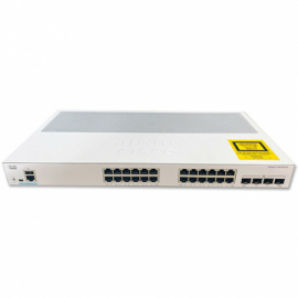 Коммутатор Cisco C1000-24T-4G-L Ports: 24x RJ-45 (10/100/1000 Mbps), 4x SFP module slots; Power Supply: 220V AC; Power Consumption: 60 VA; Rack Installation: 19" rack mountable using brackets