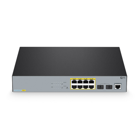 Коммутатор FS S3150-8T2FP (L2+, 8 x PoE 1Gb RJ45, 2x SFP, 130W, 13")