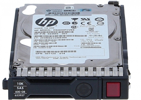 Жесткий диск HP 653957-001, 600 ГБ, 2.5", SAS, 6G, 10K RPM, для серверов G8/G9