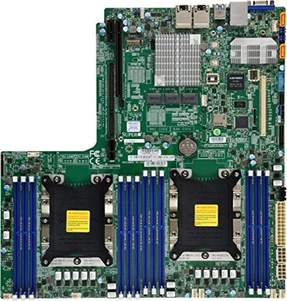 Материнская плата Supermicro X11DDW-L, поддержка двух процессоров Intel Xeon Scalable, форм-фактор E-ATX