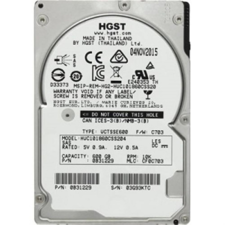 Жесткий диск HGST Ultrastar C10K1800 600GB 2.5" SAS, HUC101860CSS204