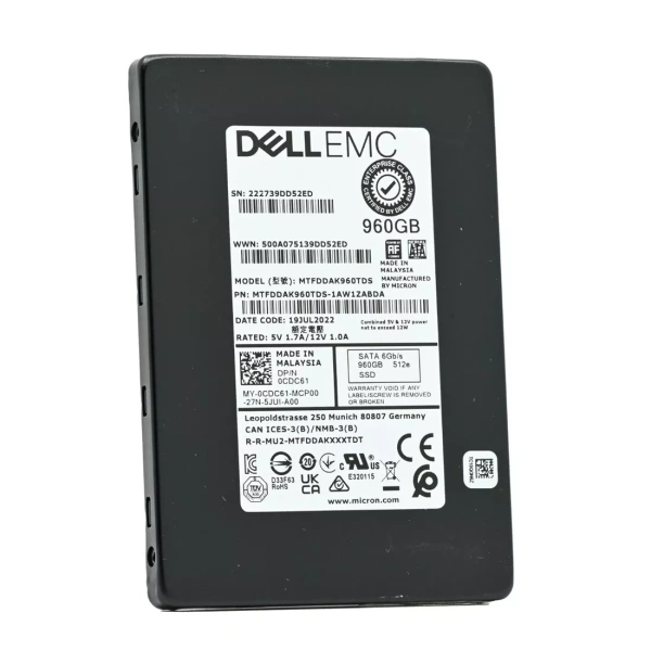 SSD накопитель Dell EMC Micron 5300 PRO MTFDDAK960TDS-1AW1ZABDA 960GB SATA 6Gbps Read Intensive 2.5" SSD накопитель Dell EMC Micron 5300 PRO MTFDDAK960TDS-1AW1ZABDA 960GB SATA 6Gbps Read Intensive 2.5"