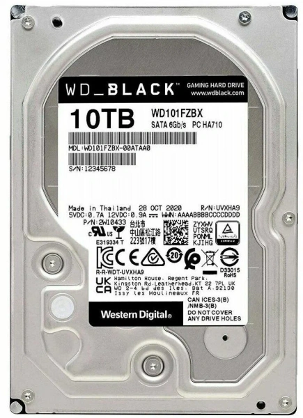 Жесткий диск Western Digital Black WD101FZBX 10ТБ 3,5 7200RPM 256MB (SATA III) Жесткий диск Western Digital Black WD101FZBX 10ТБ 3,5 7200RPM 256MB (SATA III)