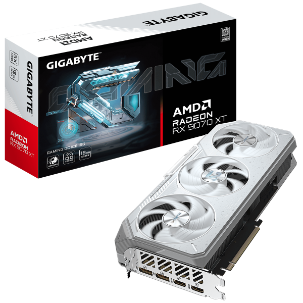 Видеокарта GIGABYTE RX9070XT GAMING OC ICE 16GB