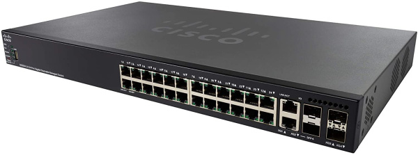 Коммутатор Cisco SG550X-24-K9, 24 порта Gigabit Ethernet, управляемый, L3, PoE+