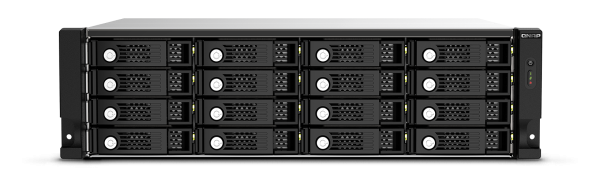 Дисковая полка QNAP TL-R1620Sep-RP, 16 отсеков для 2,5"/3,5" дисков, поддержка SAS 12 Гбит/с и SATA 6 Гбит/с, 4 порта Mini-SAS HD (SFF-8644), возможность каскадного подключения до 16 устройств, резервированные блоки питания