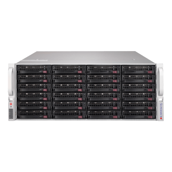 Система хранения данных Supermicro SuperStorage SSG-640P-E1CR36H (2x Intel Xeon Silver 4314 2.4GHz, 36x 16GB DDR4 2933MHz ECC, 4x WD 16TB Ultrastar DC HC550, 2x Intel SSD 960GB SATA3, Intel I350-T2, 2x PNY NVIDIA Quadro T1000, Supermicro TPM 2.0)