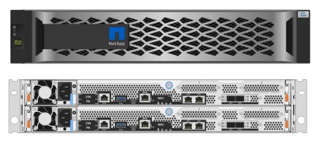 ​Система хранения данных NetApp AFF A250, 24 диска NVMe SSD по 15,3 ТБ, форм-фактор 2U, поддержка масштабирования до 737 ТБ сырой емкости на пару контроллеров