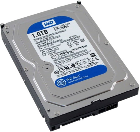 Жесткий диск Western Digital Caviar Blue WD10EZEX, 1 ТБ, SATA-III, 7200 об/мин, 64 МБ