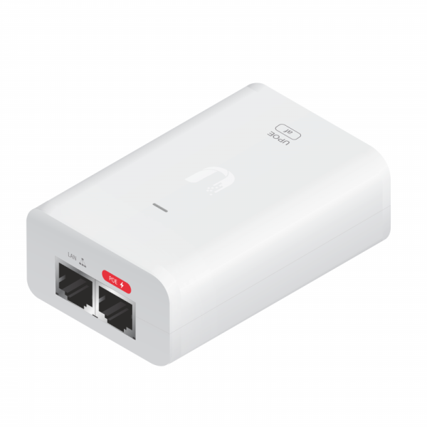Инжектор Ubiquiti U-POE-A, 48 В, 0.32 А, 15 Вт, гигабитный порт, стандарт 802.3af