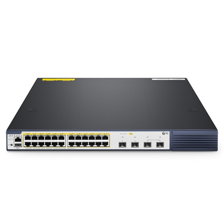 Коммутатор FS S3410-24TS-P (L2+, 24 x PoE 1Gb RJ45 (из них 2 x 1G RJ45 SFP Combo), 2x10G SFP+, 740W)