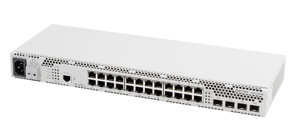 ​Коммутатор Eltex MES2324B, 24 порта 10/100/1000BASE-T (RJ-45), 4 порта 10GBASE-R (SFP+), консольный порт RS-232 (RJ-45)