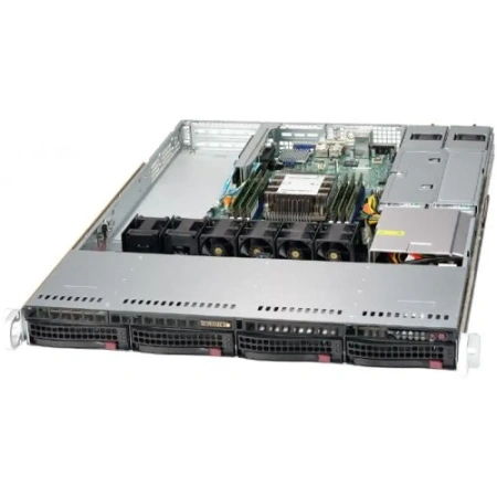 Сервер Supermicro SYS-5019P-WTR X11SPW-TF, 815TQC-R504WB / 1U / X11SPW-TF / LGA3647 / Intel C622 Chipset / 6x DDR4 Slots / 4x 3.5" Drive Bays / 2x 10GbE Ports / IPMI Support / Redundant 500W PSU