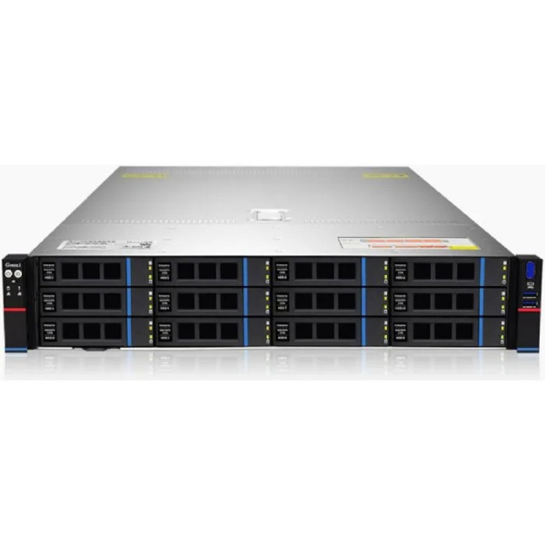 Gooxi Платформа SR201-D12R-NV-G2 2U 2*LGA6096 SP5 / 24*DDR5 RDIMM / 12*3.5 SAS/SATA/NVME Backplane / 6*FH 4*LP PCIe / 2*M.2 2280-22110 NVMe / OCP 3.0 / IPMI 2.0 / AST2600 / 2*1GbE / 2*VGA / RS232 / 4xUSB 3.0 / 2*1300W / Rails