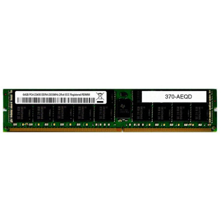 Модуль памяти Dell RDIMM 64GB 2 933 МТ/с, двухранговый, 370-AEQD