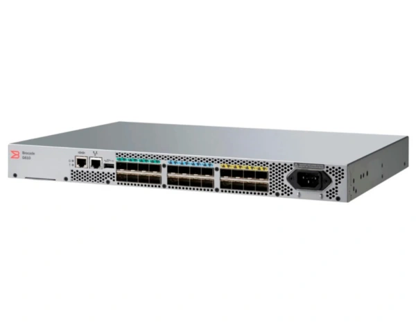 Коммутатор Brocade BR-G610-24-32G, 24 порта, 24x32Gb SWL SFP+, 1 блок питания, с комплектом направляющих