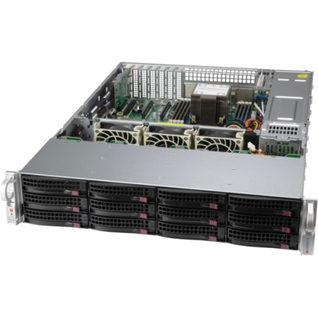 Серверный корпус Supermicro CSE-826BAC12-R1K23LPB (2U, Black, SC826B LP Chassis, 1200W Redundant Power, RoHS)