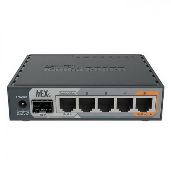 Маршрутизатор MikroTik 10/100/1000M 5PORT HEX S RB760IGS