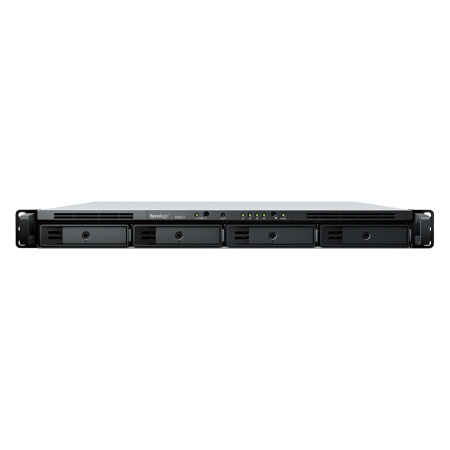 Сетевое хранилище Synology RS822+, 4 отсека 2.5"/3.5", AMD Ryzen V1500B 2.2 ГГц, 2 ГБ DDR4 ECC, 4×1 Гбит/с LAN, 2×USB 3.2, eSATA, 1U, без дисков