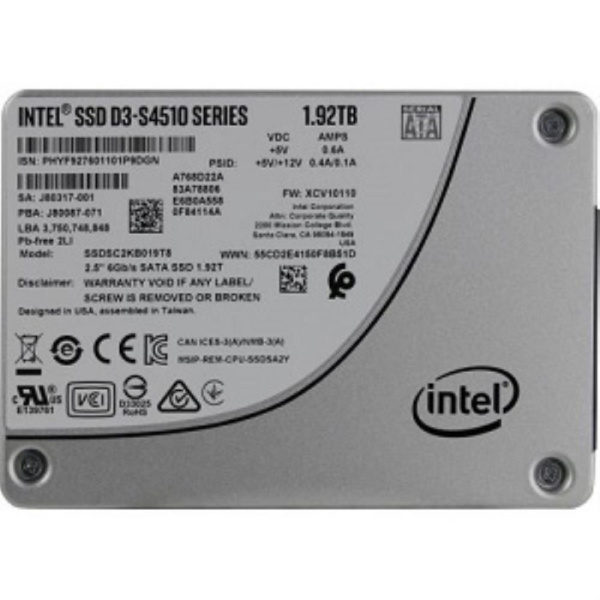 Накопитель SSD Intel D3-S4510 1.92TB 2.5 SATA 6Gb/s SSDSC2KB019T801 Накопитель SSD Intel D3-S4510 1.92TB 2.5 SATA 6Gb/s SSDSC2KB019T801