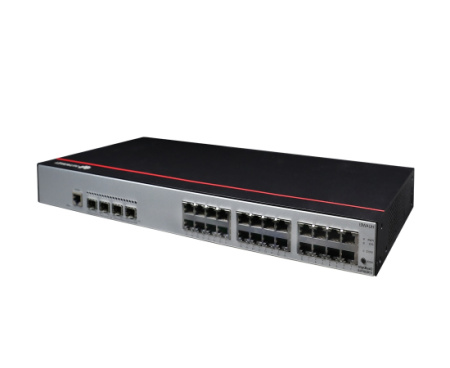 Коммутатор Huawei S1730S-S24P4S-A2, 24 порта 10/100/1000BASE-T с поддержкой PoE+, 4 порта Gigabit SFP, встроенный блок питания AC, бюджет PoE 380 Вт, управляемый, уровень L2