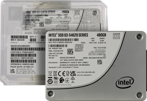 Накопитель SSD Intel 480 Gb SATA 6Gb/s  D3-S4620 Series <SSDSC2KG480GZ01> 2.5" Накопитель SSD Intel 480 Gb SATA 6Gb/s  D3-S4620 Series <SSDSC2KG480GZ01> 2.5"