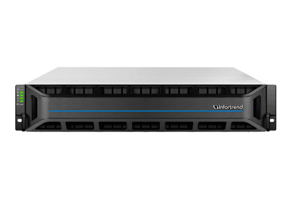 Система хранения данных EonStor GS4024UR0200P-0032, 2U/24bay NVMe All-Flash, поддержка NAS, SAN и облака, 2 контроллера, 6x64GB, 2x хост-платы (4x32Gb/s FC), 8x 32G SFP28, 16x оптический кабель 5 м, 2x хост-платы (2x10Gb/s iSCSI), 4x 10G SFP+, 8x SSD Kiox