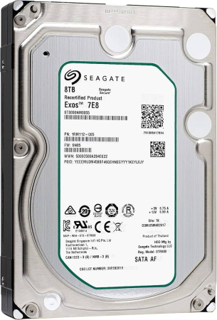 Жесткий диск Seagate ST8000NM0055, 8 ТБ, 3.5", SATA 6 Гбит/с, 7200 об/мин, 256 МБ кэш, CMR, 512e