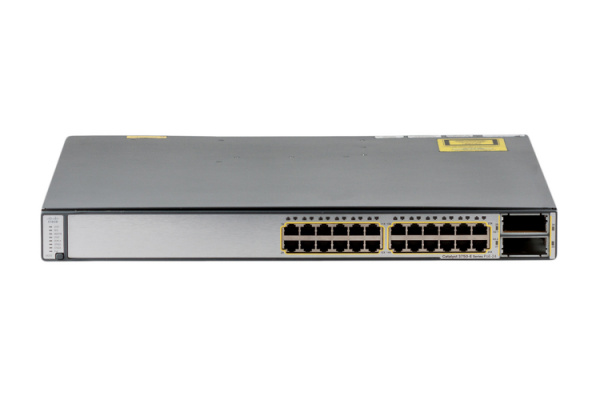 ​Коммутатор Cisco Catalyst 3750E WS-C3750E-24PD-S, 24 порта 10/100/1000 PoE, 2 порта 10G X2, стекирование StackWise Plus 64 Гбит/с, блок питания 750 Вт AC. ​