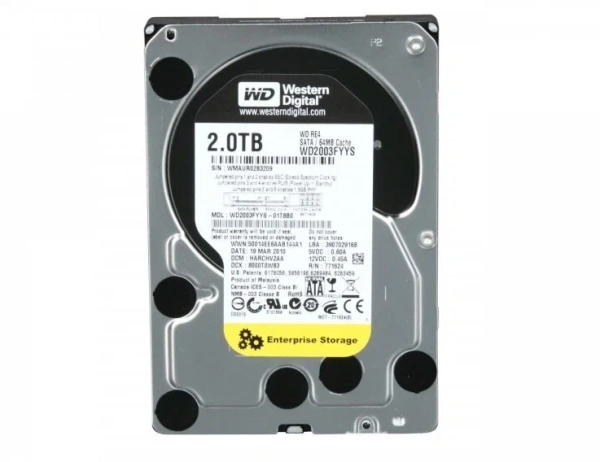 Жесткий диск Western Digital WD2003FYYS, 2 ТБ, 7200 RPM, SATA, 3.5" Жесткий диск Western Digital WD2003FYYS, 2 ТБ, 7200 RPM, SATA, 3.5"