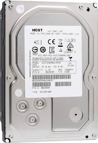 Жесткий диск HGST HUS724040ALS640 4TB SAS 6Gb/s 7.2K RPM 3.5" Жесткий диск HGST HUS724040ALS640 4TB SAS 6Gb/s 7.2K RPM 3.5"