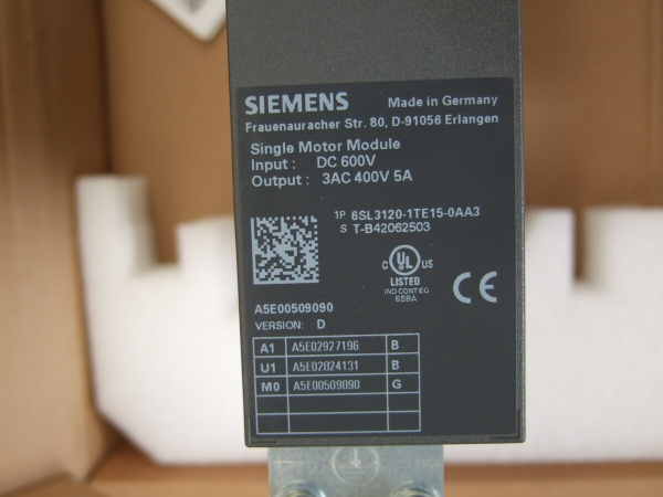 Модуль Siemens 6SL3120-1TE15-0AA3
