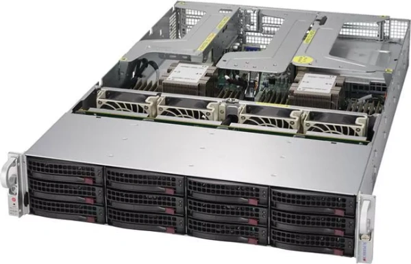 Сервер Supermicro 6029U-TR4 / 2×Intel Xeon Gold 6242R (20 ядер, 3.1 ГГц) / 256GB DDR4 3200 (8×32GB) / 2×480GB SSD Intel D3-S4620 / 2×960GB SSD Intel D3-S4620 / 2×12TB HDD WD Ultrastar DC HC520 SATA / 2×1200W PSU