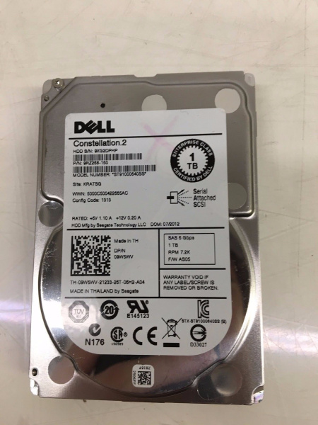 Constellation.2 ST91000640NS 1Tb PowerEdge R630 (09KW4J). Б/у, гарантия 1 год.