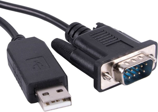 Кабель Shenzhen Utech Electronics Co., LTD USB to DB9 male RS232 converter cable with original FTDI chipset, DB9 side with nut, length = 0,35 m, black, PE bag package