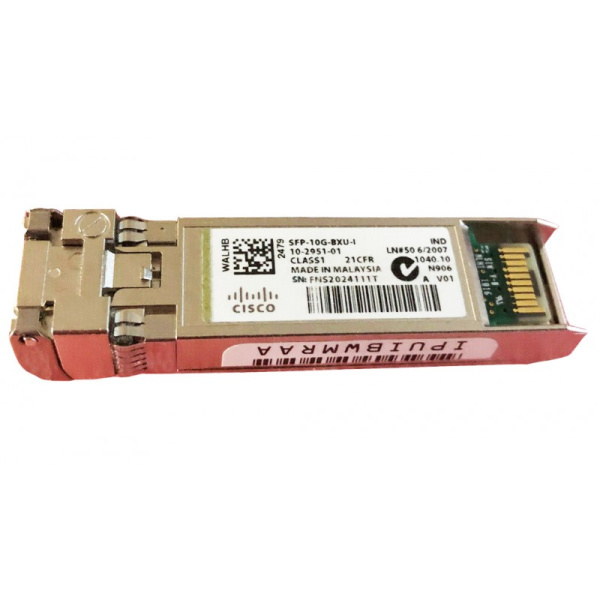 Оптический трансивер Cisco SFP-10G-BXU-I, 10GBASE-BX10-U, SFP+, LC, SMF, 1270TX/1330RX, 10 км, -40…+85 °C