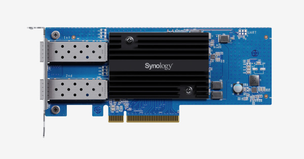 Сетевая карта Synology E10G30-F2, 2×10 Гбит/с SFP+, PCIe 3.0 x8, поддержка SR/LR/DAC, для NAS Synology