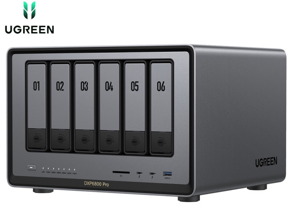 UGREEN DXP6800 Pro, 6 отсеков, Intel Core i5-1235U, 8 ГБ DDR5
