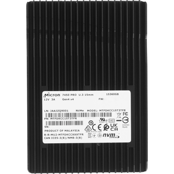 Модуль памяти Micron 7450 PRO 15.36TB U.3 MTFDKCC15T3TFR