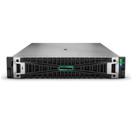 Сервер HPE DL380 Gen11 / 8x 2.5" отсека / 1x Intel Xeon Gold 6444Y (16 ядер, 3.6 ГГц) / 8x 32GB DDR5 RAM / 6x 1.6TB NVMe SSD / iLO Advanced / контроллер MR408i-o RAID (4GB Cache + FBWC) / 4x 1Gb Ethernet порта / 2x 1000W блоки питания / рельсы