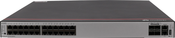 Коммутатор Huawei CloudEngine S5735-S24P4X, 24×1G RJ45 PoE+, 4×10G SFP+, 2 слота питания, 1U, 336 Гбит/с, 96 Mpps, без блоков питания