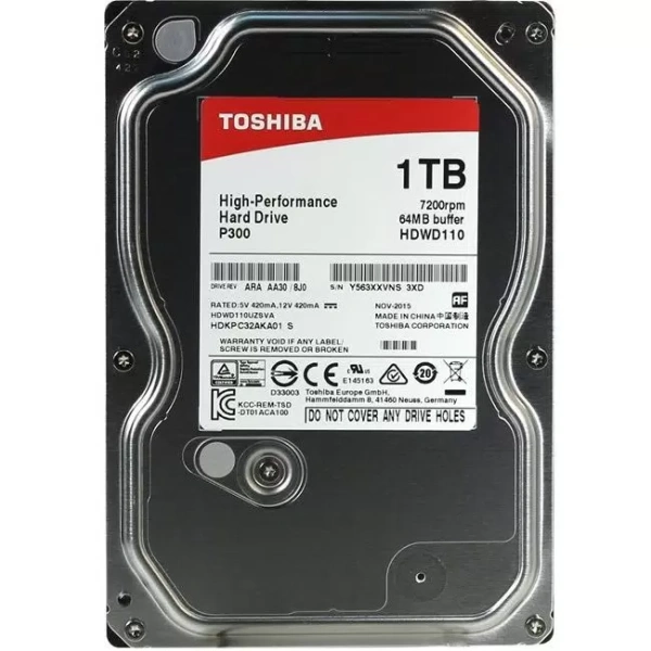 Жесткий диск Toshiba P300 1 ТБ (HDWD110UZSVA) Жесткий диск Toshiba P300 1 ТБ (HDWD110UZSVA)